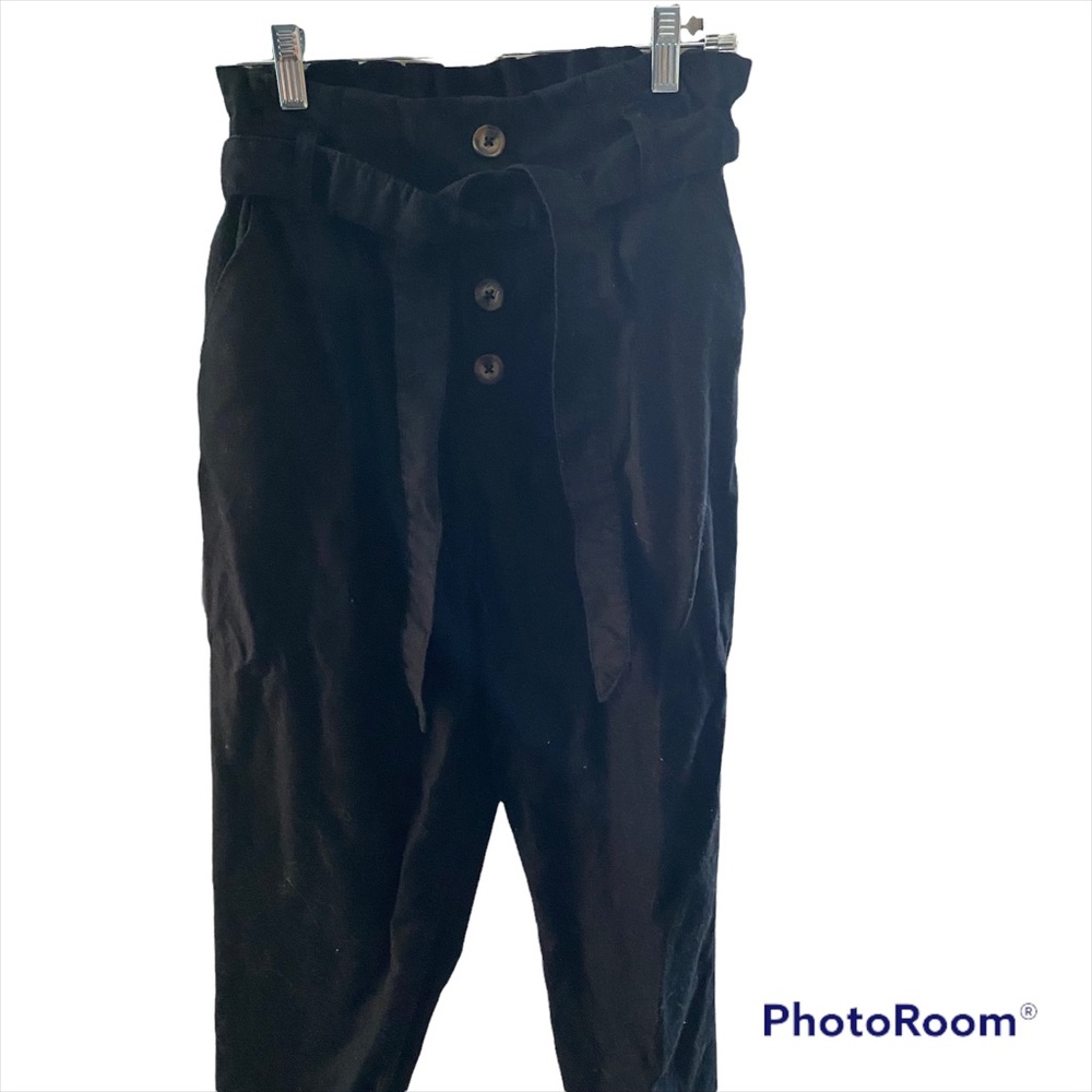 Black linen pants slip on size 6